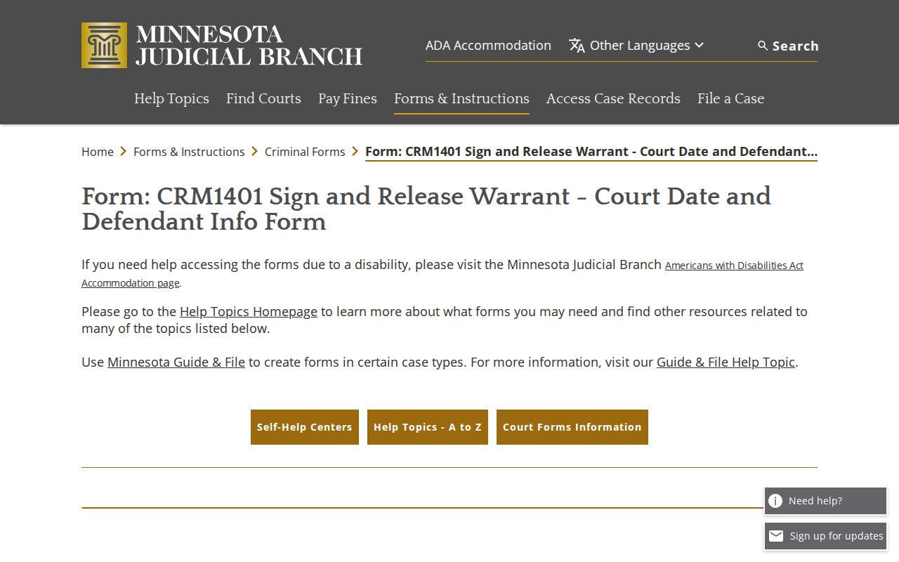 Chippewa County bench warrant records: the statewide sign and release warrant form page